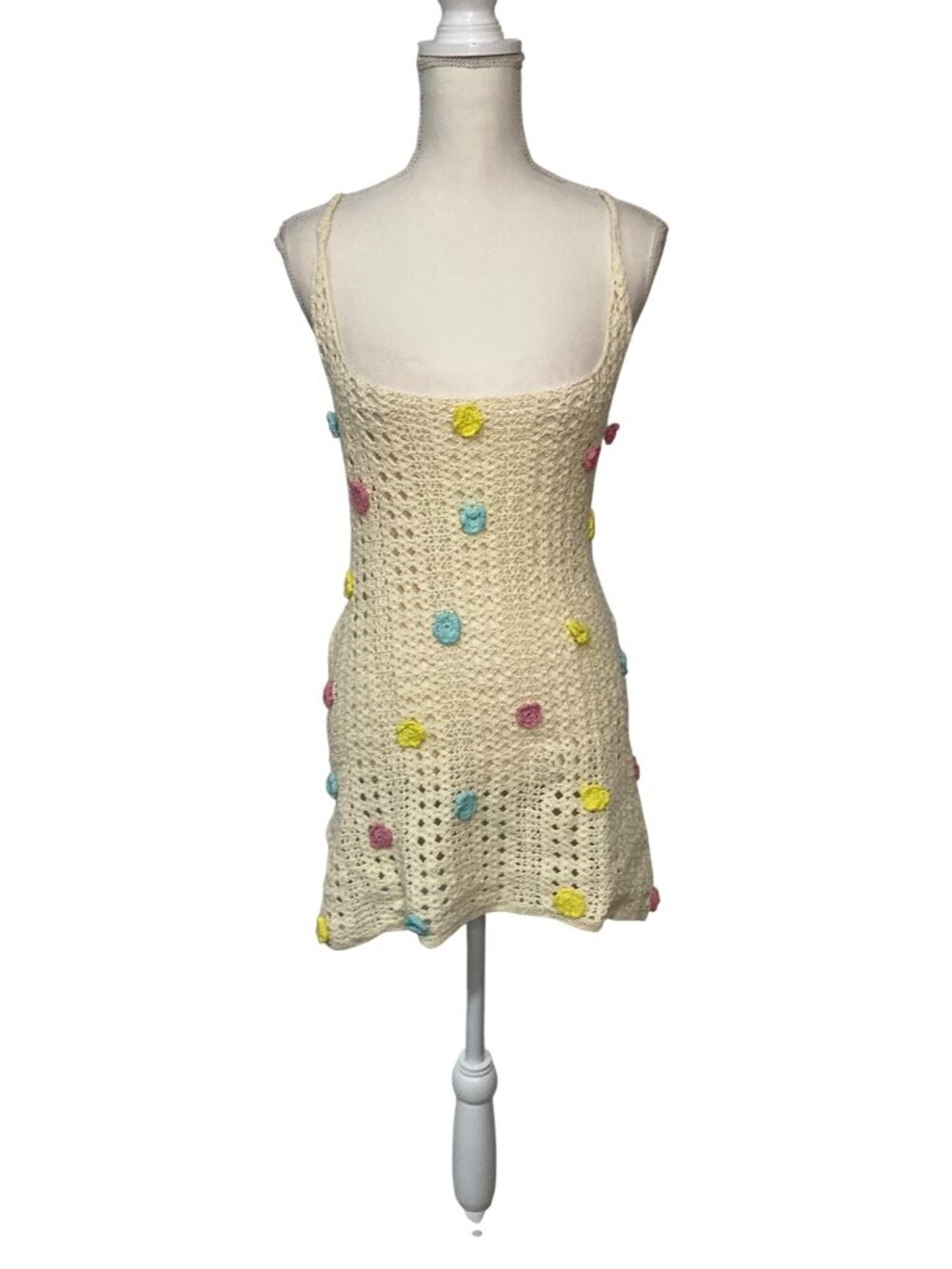 PQ Swim Zoie Flower Cover-up Mini Dress in Floret XS Small New Womens Crochet - Picture 4 of 16